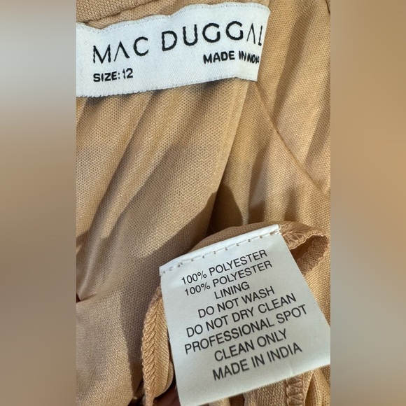 Elegant Gold Sleeveless Dress Mac Duggal Style 93764 Size 12 NWT - Picture 7 of 8